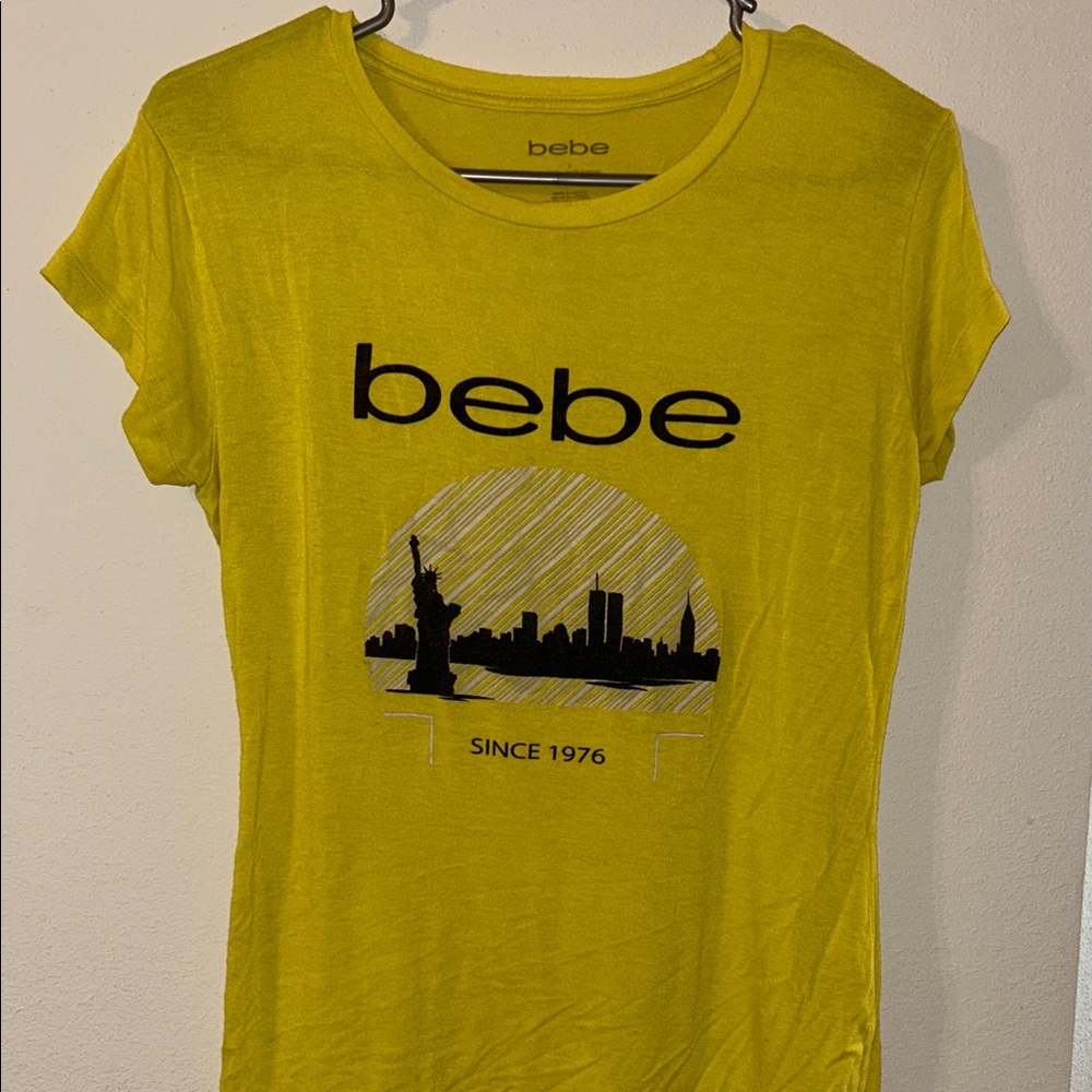 Bebe Mustard Graphic Tee
